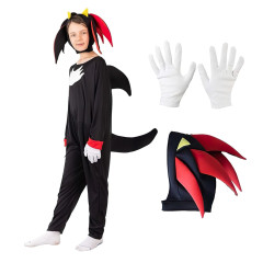 FunCo Dětský kostým Sonic Shadow s maskou a rukavicemi 128-134 L