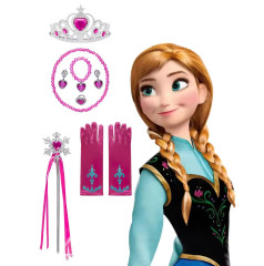 FunCo Anna Frozen Velká sada doplňků s copánkem a šperky 9v1