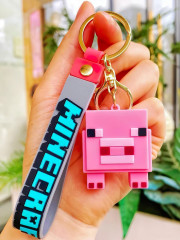 Bagito Dětská klíčenka Minecraft Prase s poutkem a karabinou