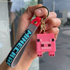 Bagito Dětská klíčenka Minecraft Prase s poutkem a karabinou