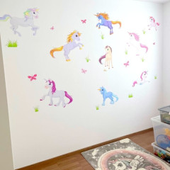 Inspio Dětské samolepky na zeď - Unicorns N.2 - Veľká sada