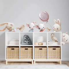 Inspio Akvarelové samolepky na zeď za komodu z textilní fólie