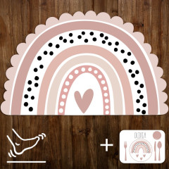 Inspio Podložka na hraní pro děti do dětského pokoje - Duha v pastelových barvách N.5. - Hnědá (1740)