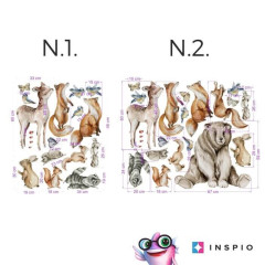 Inspio Samolepka na zeď Woodland - Veselá zvířátka z lesa N.1. (1170)