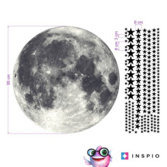 Inspio Samolepky na zeď - Měsíc s hvězdami Měsíc + hvězdy (1600)