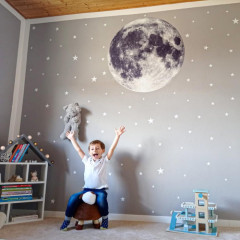 Inspio Samolepky na zeď - Měsíc s hvězdami Měsíc + hvězdy (1600)