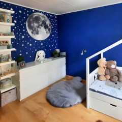 Inspio Samolepky na zeď - Měsíc s hvězdami Měsíc + hvězdy (1600)