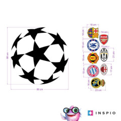 Inspio Samolepky na zeď - Fotbalové kluby UEFA 90x90cm (1270)