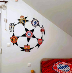 Inspio Samolepky na zeď - Fotbalové kluby UEFA 90x90cm (1270)