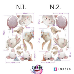 Inspio Samolepky na zeď pro děti - Akvarelová zvířátka kolem dveří N.1 - VPRAVO (1040)