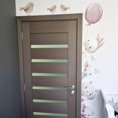 Inspio Samolepky na zeď pro děti - Akvarelová zvířátka kolem dveří N.1 - VPRAVO (1040)