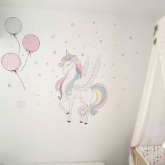 Inspio Nálepky na zeď - Samolepicí jednorožec pro holky N.1. (1170)