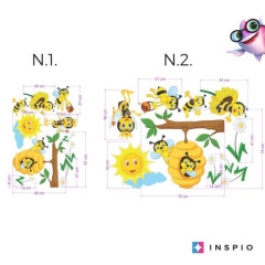 Inspio Dětské samolepky na zeď - Včelí království N.1 - 49x52cm+doplnky (960)