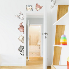 Inspio Samolepky na zeď - Zvířátka kolem dveří
