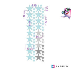 Inspio Samolepka na zeď - Malé mentolové hvězdičky Mentolové - 57 hvězd (840)