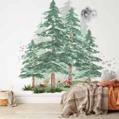 Inspio Samolepky na zeď - Les za svitu měsíce