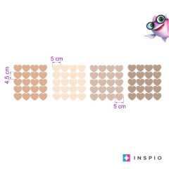 Inspio Srdíčka v hnědých barvách - samolepka na zeď, přelepitelná