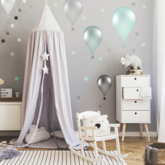 Inspio Samolepky na zeď - Balóny v norském stylu v mentolové barvě