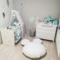 Inspio Samolepky na zeď - Balóny v norském stylu v mentolové barvě