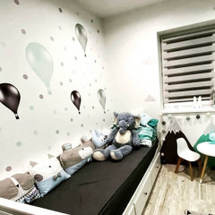 Inspio Samolepky na zeď - Balóny v norském stylu v mentolové barvě