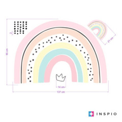 Inspio Samolepky na zeď pro holčičky - Duha se jménem pro malou princeznu