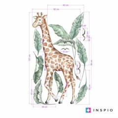 Inspio Dětské samolepky na zeď - Žirafa ze světa safari