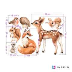 Inspio Samolepky na zeď dětské - Lesní zvířátka