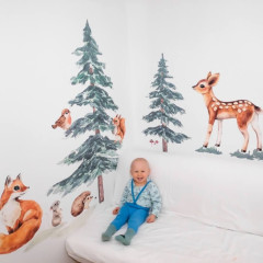Inspio Samolepky na zeď dětské - Lesní zvířátka