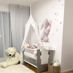 Inspio Samolepky na zeď do dětského pokoje - Zajíčci v objetí