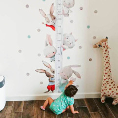 Inspio Dětský metr na zeď - Akvarelová zvířátka