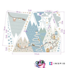 Inspio Samolepky na zeď pro kluky - Kopce s cestou