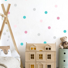 Inspio Velké tečky ve čtyřech barvách - nálepky na zeď