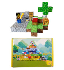 Toybit Magnetická stavebnice Minecraft Úkryt s postelí, pecí a truhlou 51ks