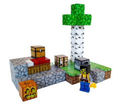 Toybit Magnetická stavebnice Minecraft Úkryt s postelí, pecí a truhlou 51ks