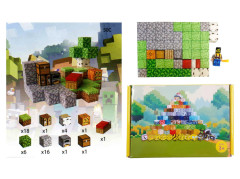 Toybit Magnetická stavebnice Minecraft Úkryt s postelí, pecí a truhlou 51ks