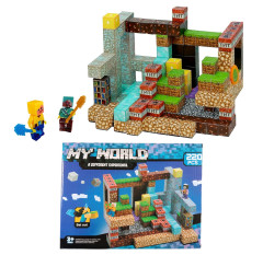 Toybit Velká magnetická stavebnice Minecraft Iron Diamond Gold TNT 220ks