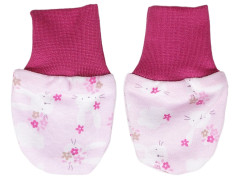 Kaarsgaren Rukavičky bavlna 0 až 3 měsíce zajíc růžový