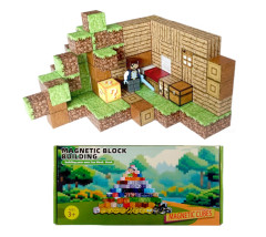 Toybit Magnetická stavebnice Minecraft Special Lucky block s postavičkou 101ks