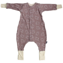 Kaarsgaren Merino spací pytel s nohavicemi a odepínacími rukávy – hnědé ovečky 80 cm