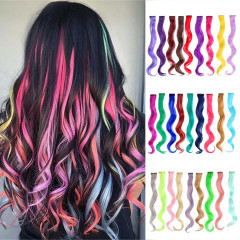 FunCo Vlnitý příčesek růžový se sponkou 35cm Pink curly extension 3ks