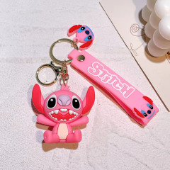 Bagito Dětská klíčenka Lilo a Stitch Angel růžová s poutkem a karabinou