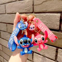 Bagito Dětská klíčenka Lilo a Stitch Angel růžová s poutkem a karabinou