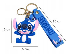 Bagito Dětská klíčenka Lilo a Stitch modrý s poutkem a karabinou