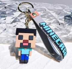 Bagito Dětská klíčenka Minecraft Steve s poutkem a karabinou