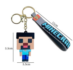 Bagito Dětská klíčenka Minecraft Steve s poutkem a karabinou