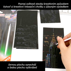 Kolorits Vyškrabávací obrázky Scratch art Světové stavby 12 listů