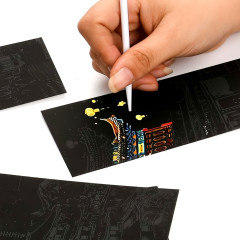 Kolorits Vyškrabávací obrázky Scratch art Světové stavby 12 listů