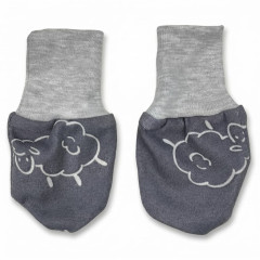 Kaarsgaren Rukavičky bavlna 3 až 6 měsíců ovečka šedá