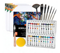 Kolorits Velká malířská sada Akrylové barvy s plátny a doplňky 36ks