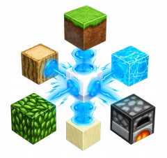 Toybit Magnetická stavebnice Minecraft TNT Amethyst Lava building expresion 120ks